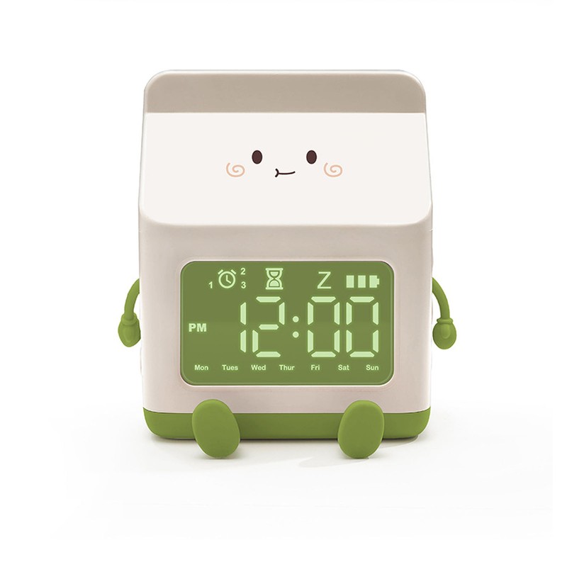 Fun Milk Box Alarm Clock Student Countdown Cartoon Alarm Clock