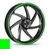 Fluorescent Wheel Rim Stickers Complete Set with Stripes for Front