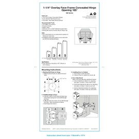 1-3/8-Inch Ovrly 108-Degree Face Frame Cabinet Hinge, Packaging May Vary