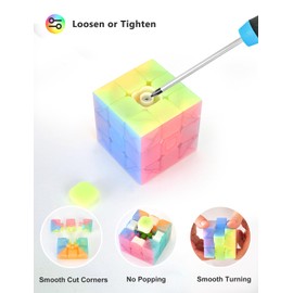 Vdealen Speed Cube Set, Cube Bundle 2x2x2 3x3x3 Pyramid Jelly Stickerless Magic Cube, Smooth Puzzle Cube Toys Gift for Kids Teens Adults