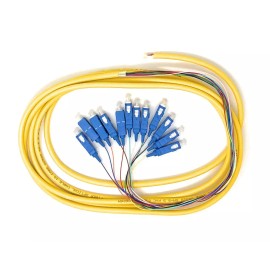 RiteAV 12 Strand Singlemode SC-UPC Fiber Pigtail, 1 Meter 1 Pack for Splice