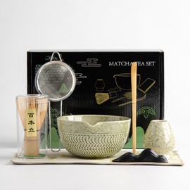 DWEHIXBUY juego de batidor matcha para ceremonia, accesorio de batidor matcha, cuchara tradicional (Chashaku), cuchara de té, soporte para batidor, 1 