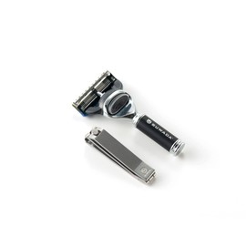 SUWADA Travel Set [Black] Nail Clipper Mini & Travel Razor [Genuine]