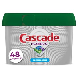 Cascade Platinum Pods Detergente para Lavavajillas, Remueve Comida Pegada Sin PreLavar, 48 Unidades