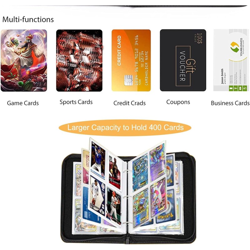 Álbum para Tarjetas，50 Páginas Carpeta de Tarjetas，Puede Contener 400 Tarjetas，adecuado