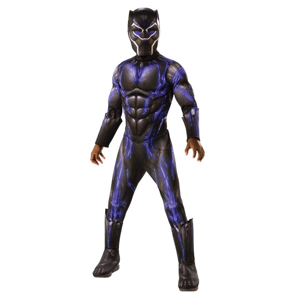Rubie's Official Avengers Black Panther Battle Suit, Deluxe Child Costume - Medium, Age 5-7, Height 132 cm, Multicolour