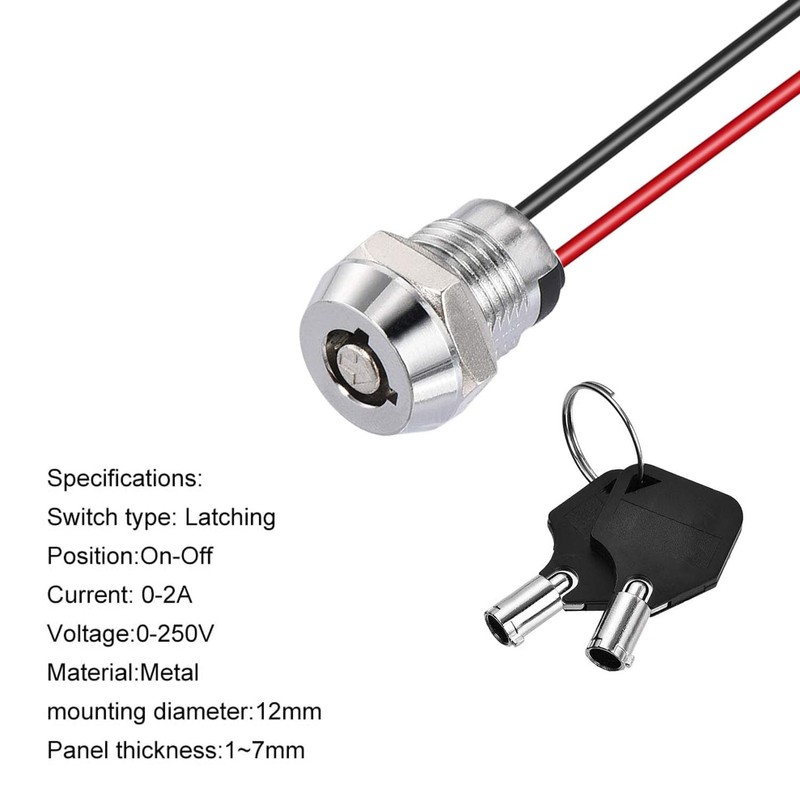 VISSQH Pack of 2 12 V Round Key Starter Switch,