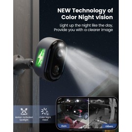 Mysight Security Cameras Wireless Outdoor, Battery Powered 2K Color Night Vision, WiFi Cameras for Home Security, AI Motion Detection,Spotlight Siren Alarm,IP66 Waterproof,2-Way Talk,SD/Cloud Storage