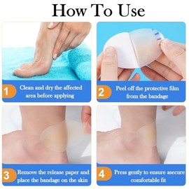22 Pieces Blister Plasters for Feet - YueXing Invisible Hydrocolloid Gel Blister Bandages - Blister Cushions for Heel, Toe & Foot, Water Resistant Bandages(Variety Pack)