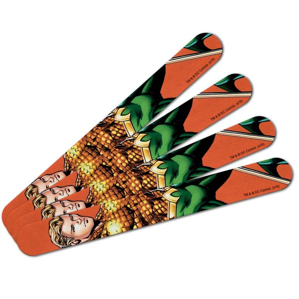 Aquaman Character Double-Sided Nail File Emery Board Set 4 Pack