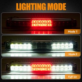Cxdar Third 3rd Brake Light, LED High Mount Stop Light for 1999-2006 Chevy Silverado/GMC Sierra 1500 2500 3500HD, 2007 Silverado/Sierra Classic Model, Rear Center Cab Roof Tail Cargo Lamp, Smoke Lens