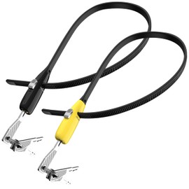 20 Inch Zip Tie Lock Keyed Alike, Adjustable Cable Lock with 6 Keys, All Weather Stainless Steel Core Security Tie Lock for Bike, Ski, Helmet, Cabinet, Stroller, Refrigerator (2 Pack, Yellow, Black)