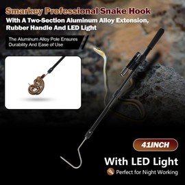 Smarkey Snake Catcher Hook Stick Tongs Catch Grabber Catching Handling Tool Picker Long Pole Kit for Rattlesnake, Copperhead Snake, Ball Python, Rattle, Cobra, Corn, Rosy Boas and Reptile Removal Trap