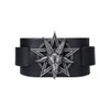 Alchemy Gothic Baphomet Men Leather Bracelet Black, Leather,