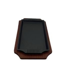 SZTNKSKJ Steak plate sizzle platter bakeware cast iron square pan cast iron skillets platter pan for roti (rectangle 19cm*12cm)