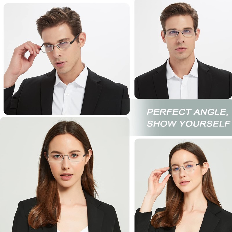 EYEURL Reading Glasses Half-Rim Computer Readers for Men and Women