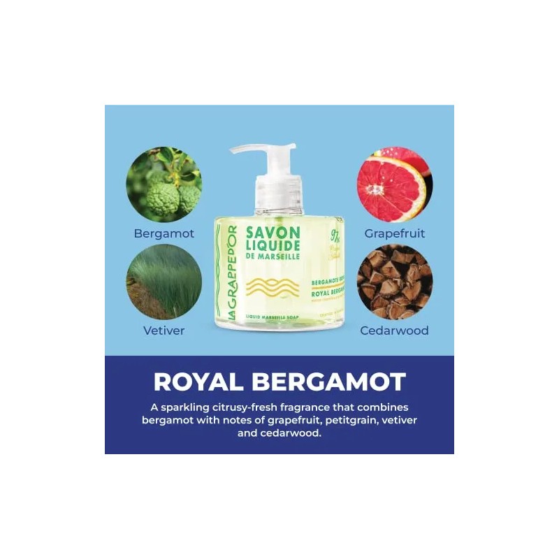 Jabón De Manos Royal Bergamot Marsella Con Aceites Esenciale