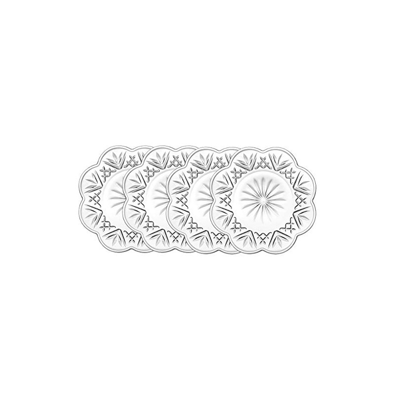 Godinger Lead Crystal Set of 4 Dublin Canape Plates