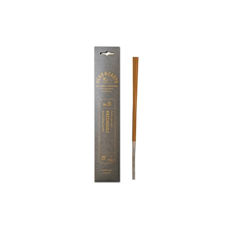 HERB & EARTH H&E Bamboo Incense - Patchouli- 20 Sticks