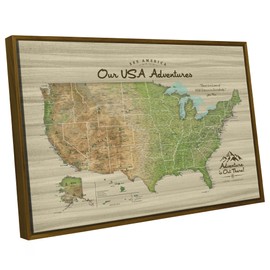 HolyCowCanvas US Travel Map with Pins on Canvas, National Parks, Push Pin Map United States to Mark Travels, Gifts for Travelers (48x30, Rolled/Unframed)