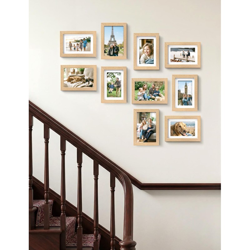 HOUSE DAY 6x4 Photo Frame, Oak Wood Picture Frames Tabletop