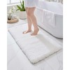 Disolla White Bathroom Rugs 24x48 Non Slip Fluffy Bath Mat