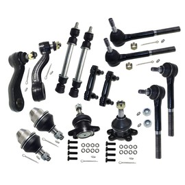 14PC Front Suspension Kit Upper Lower Ball Joint Pitman Arm Idler Arm Outer Inner Tie Rod For 1995-2000 Chevy GMC K1500 K2500 Tahoe Yukon