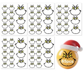 65Pcs Christmas Flat Surface Stickers - Waterproof Vinyl for Windows, Cups & Smooth Decor (No Bubble)