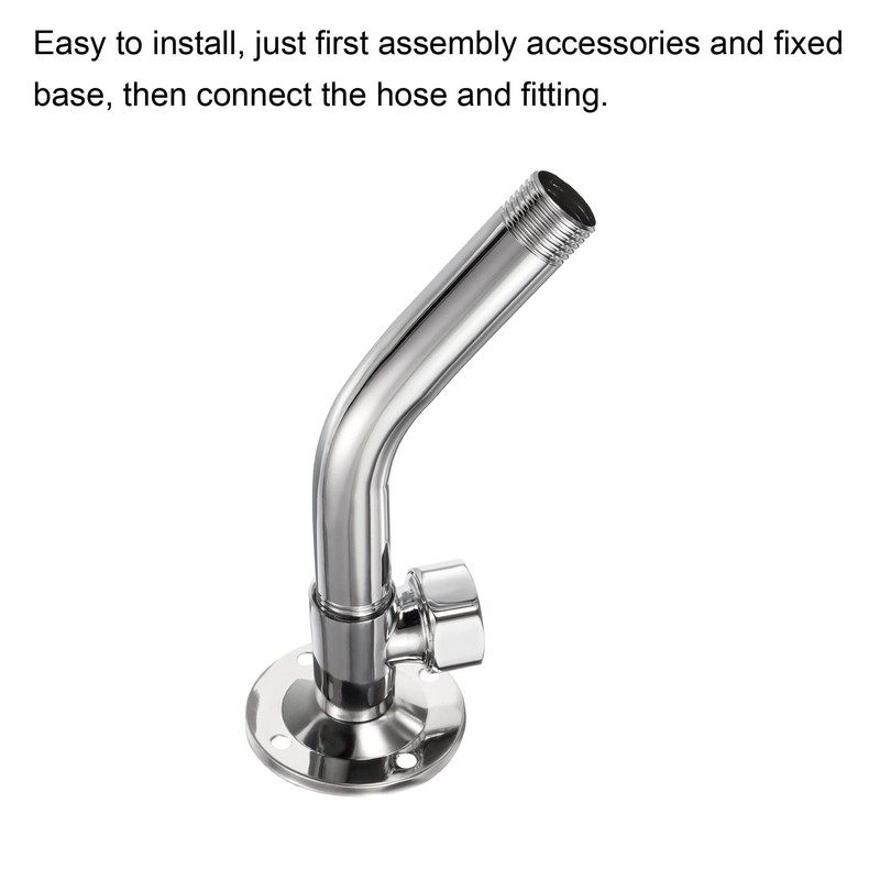 PATIKIL 6.7" Shower Head Extension Arm 45° Elbow, Copper Chromed