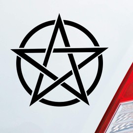 Hellweg Druckerei Pentagram Druid Foot Gothic Witch Star Satan Car Sticker Rear Window Sticker