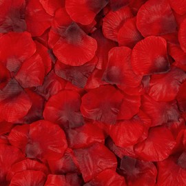 Ouddy Decor 5000 Pcs Rose Petals Artificial Flower for Valentine's Wedding Decor Romantic Night Event Anniversary Shower Engagement Party Home Decorations, Deep Red
