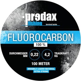 Predax Leader Line, Fishing Line for Fishing for Perch 0.22 mm 4.2 kg Fluorocarbon Lines