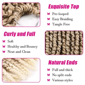 Silike 14 Inch Passion Twist Crochet Braid Synthetic Hair Extension Pre-Twisted Crochet Twisted Braids For Woman(14 inch, 27/613)