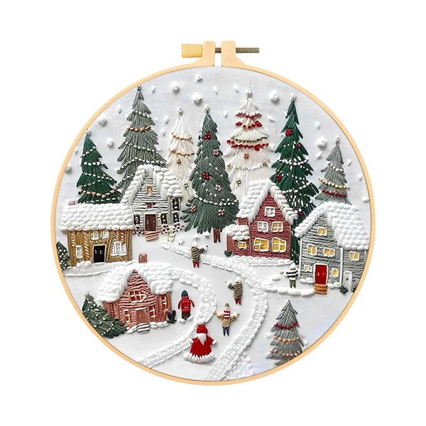 Christmas Embroidery Kit, DIY Handmade Embroidery, Hand Embroidery Starter Kits