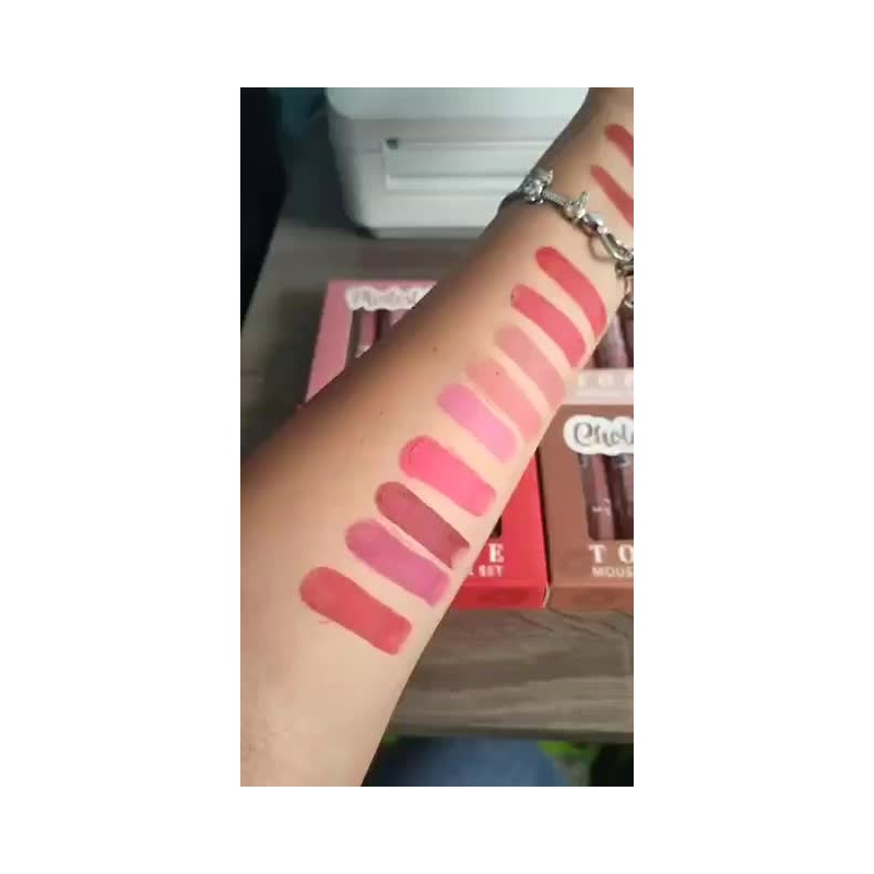 Set 5 Labiales Mate Mousse Top Five Italia Deluxe Original