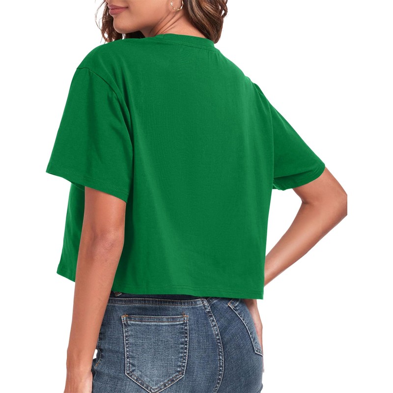 St. Patrick's Day Shirt Women Crop Tops Kiss Me I'm