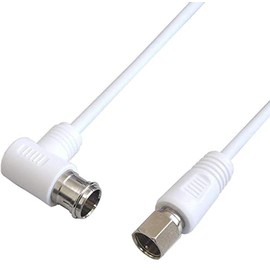 Fuji Parts Shokai Antenna Cable, Extra Fine, 32.8 ft (10.0 m), Slim Type, L-Type Plug, F-Type Connector (Screws), L-S Type/VM-4016