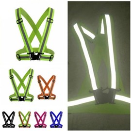 Safety vest, reflective strap, riding, running, adjustable elasticity, free / 안전조끼 반사 스트랩 라이딩 달리기 조절 탄성 프리