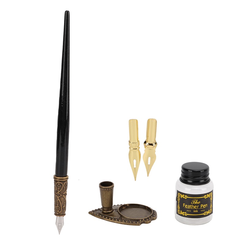 Feather Pen Set Durable Creativity Easy Writing Stationery Gift Box