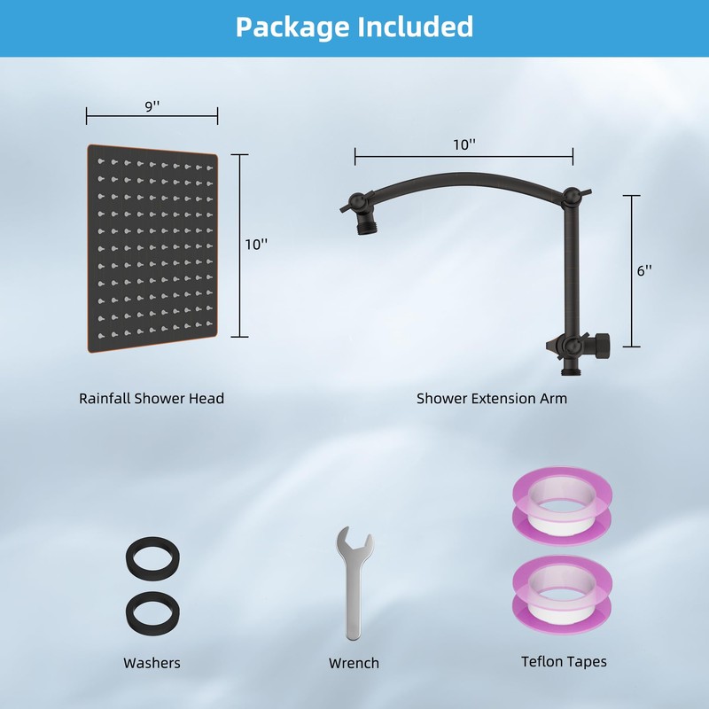 Hibbent All Metal cUPC Certified Rain Shower Head, 10'' High