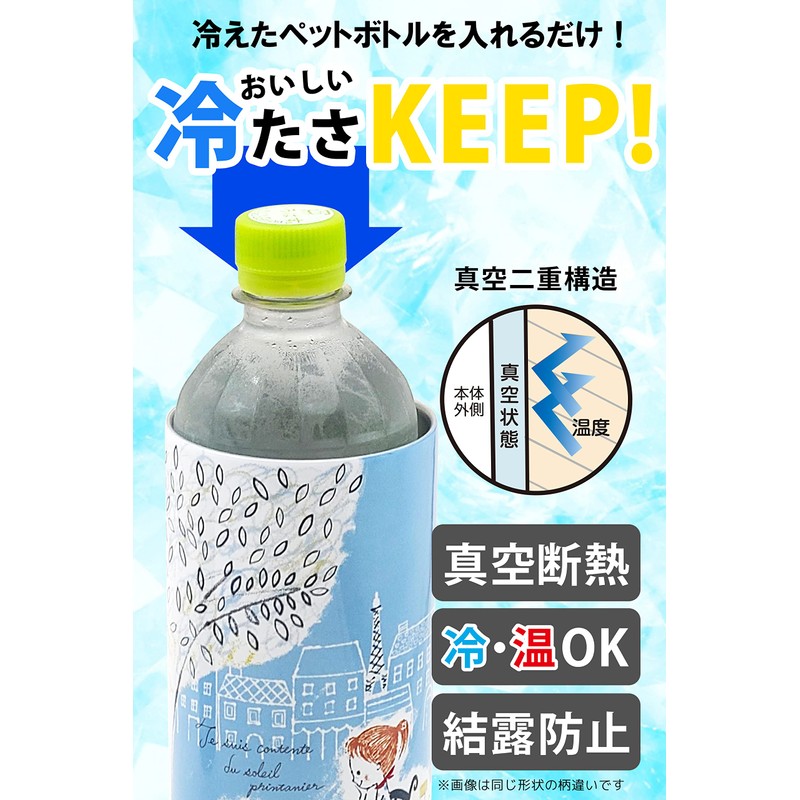 OGURA Chibi Maruko-chan Plastic Bottle Holder, Lightweight, Tumbler, Vacuum, Insulated,
