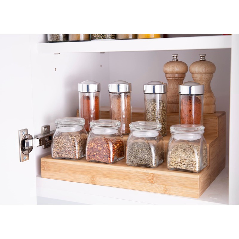 Copco Bamboo COP3TIERBAM Three Tier Cupboard Shelf Organiser, Display Boxed,