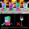 Pack of 6 Colourful LED Coasters, Square Luminous Coasters, 3