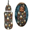 AuHomea Gnome Frog and Mushrooms Newborn Swaddle Blanket with Beanie