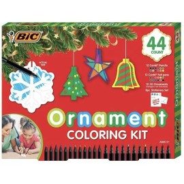 BIC 44-Piece Holiday Ornament coloring kit new gift set Christmas tree decor