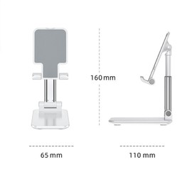 スマホスタンド コンパクトで持ち運びに便利 白 折りたたみ伸縮性 マルチアングル調整 フリーリフト すべりどめ 水平/垂直 各種携帯電話のタブレットサイズを適用
