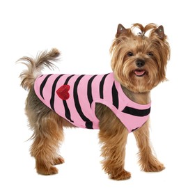 Preferhouse Pet Dog Striped T-Shirt Dogs Cats Cotton Vest Spring Summer Pet Apparel Tee Shirt Suitable for Small and Medium Large Pets French Bulldog Bichon