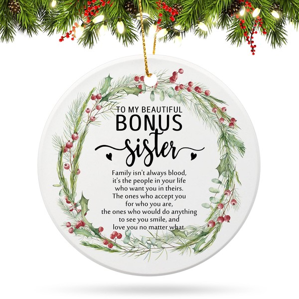 Wonderjune Christmas Sister Ornament Gift for Sister in Law Bonus