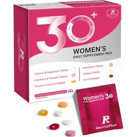 Complete Women’s Multivitamin Daily Packs – 30 Count with Vitamins A-K, Biotin, Collagen, Krill Oil & Cranberries – Supports Health, Energy & Radiance