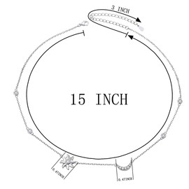 Flyow Women's 925 Sterling Silver Pendant Choker, Necklace, Jewellery, Silver